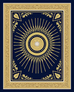 Rich Navy Gold Sunburst Medallion Rug