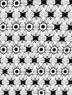 Black and White Geometric Starburst Medallion Rug
