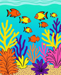 Bright Orange Yellow Fish Coral Rug
