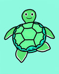 Cute Green Turtle Marine Life Rug