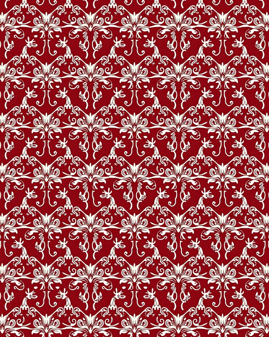 Crimson Dragon Folk Art Rug