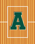 Green Varsity Letter A Stripes Rug