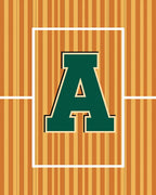 Green Varsity Letter A Stripes Rug