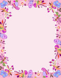 Whimsical Pink Floral Whimsical Creatures Rug