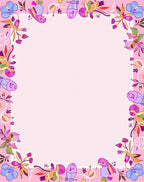Whimsical Pink Floral Whimsical Creatures Rug