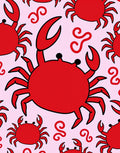 Red Crab Whimsical Swirl Background Rug