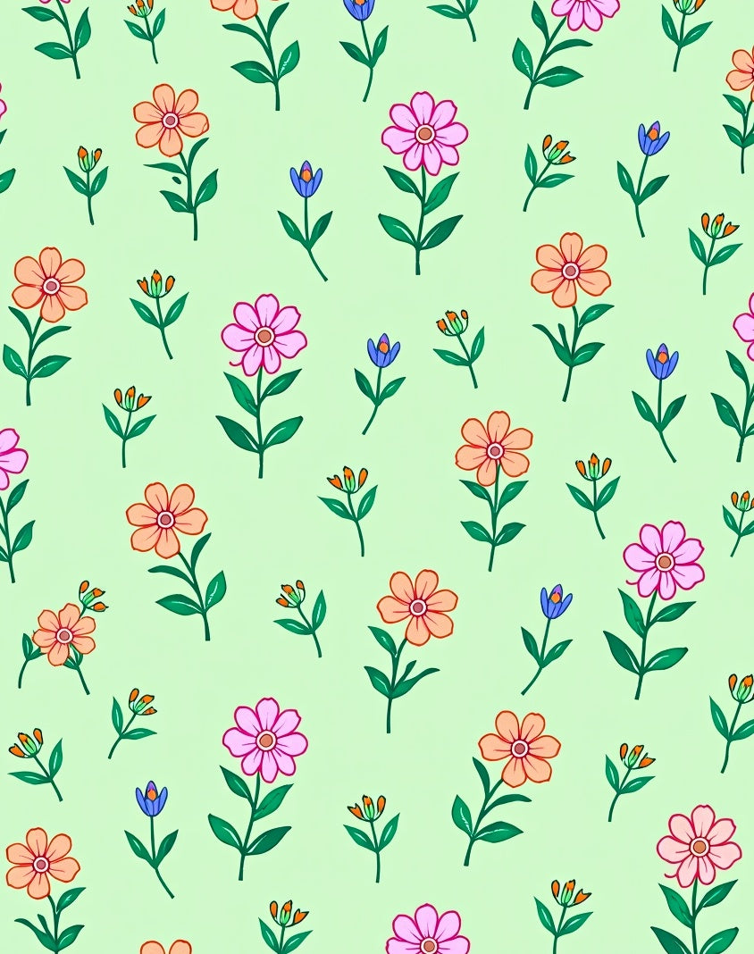 Whimsical Pastel Floral Meadow Rug