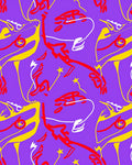 Bright Amethyst Splash Lines Rug