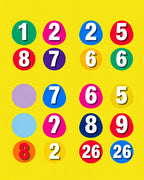 Bold Retro Number Circles Rug