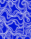 Vibrant Blue Organic Swirl Rug