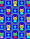 Cute Yellow Green Cats Geometric Bold Rug