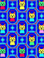 Cute Yellow Green Cats Geometric Bold Rug