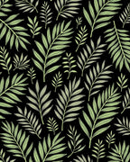 Light Green Palm Frond Collage Rug