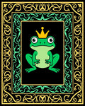 Green Frog King Royal Frame Rug