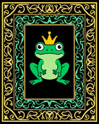 Green Frog King Royal Frame Rug