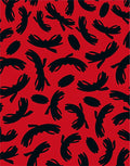 Bold Red Abstract Black Forms Rug