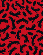Bold Red Abstract Black Forms Rug