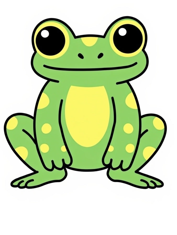 Cute Green Yellow Spotted Frog Rug