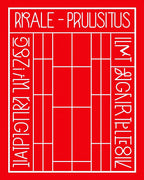 Bold Red Minimalist Geometric Rug