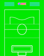 Bright Green Soccer Field Graphic Rug