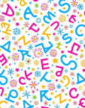 Colorful Alphabet Stars Flower Collage Rug
