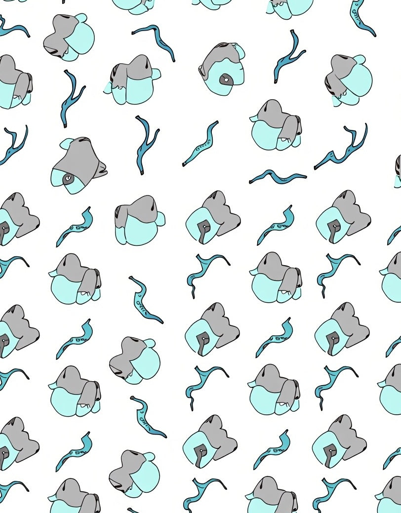 Soft Aqua And Gray Abstract Shapes Rug