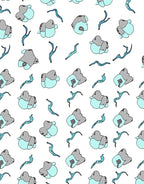 Soft Aqua And Gray Abstract Shapes Rug