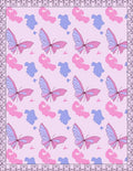 Pink Butterfly Garden Whimsical Design Rug