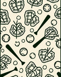 Dark Green Baseball Field Collage Rug