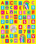 Colorful Alphabet Numbers Playful Kids Rug