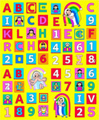 Colorful Alphabet Numbers Playful Kids Rug