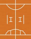 Orange Court Lines Abstract Rug
