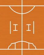 Orange Court Lines Abstract Rug