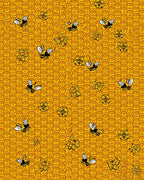 Golden Hive Bee Floral Medallion Rug