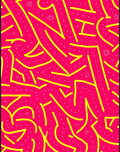 Vibrant Hot Pink Yellow Swirls Rug