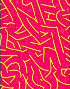 Vibrant Hot Pink Yellow Swirls Rug