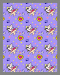 Kawaii Creature Hearts Stars Purple Rug