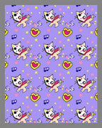 Kawaii Creature Hearts Stars Purple Rug