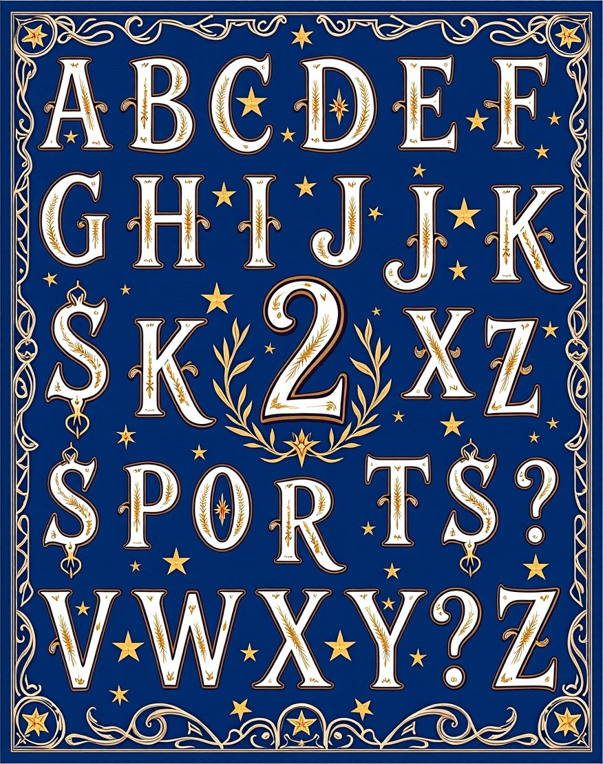 Vintage Alphabet and Number Rug
