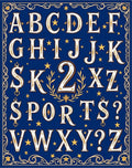 Vintage Alphabet and Number Rug
