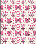 Pink Bow Polka Dots Whimsical Field Rug