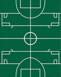 Green White Grid Sports Court Rug