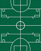 Green White Grid Sports Court Rug
