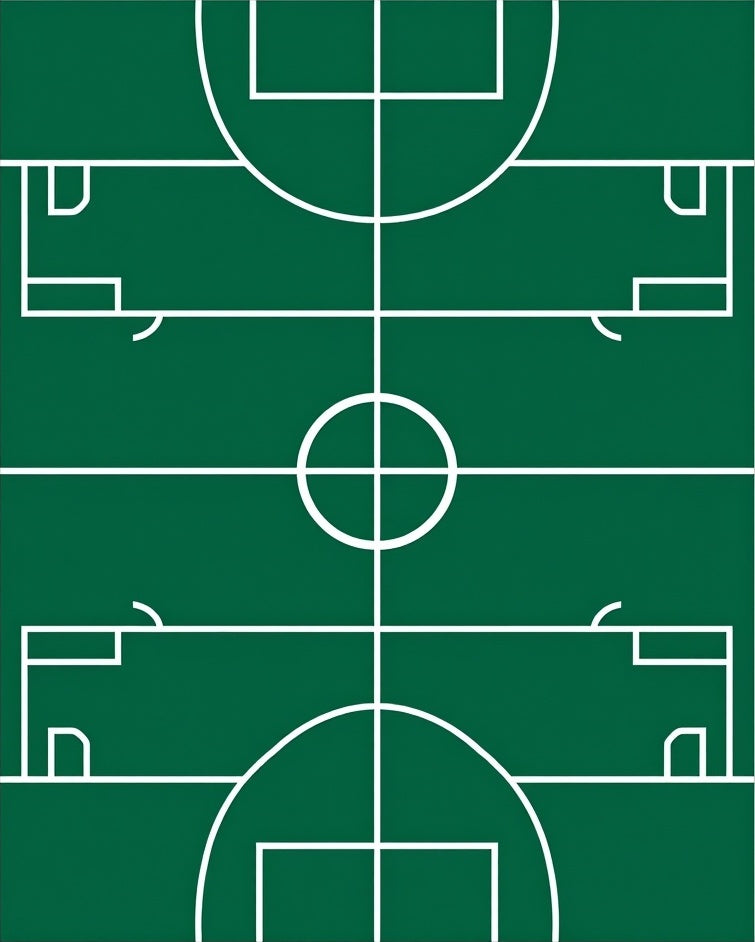 Green White Grid Sports Court Rug