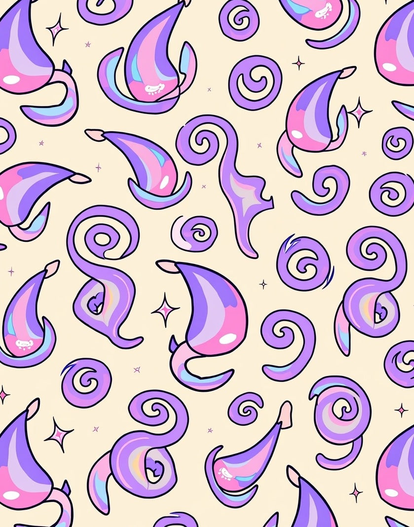 Pastel Swirl and Teardrop Meadow Rug