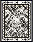 Black Geometric Maze Border Rug