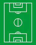 Green Field White Court Lines Rug