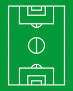 Green Field White Court Lines Rug