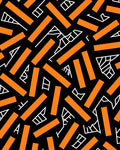 Orange Rectangles White Abstract Forms Rug