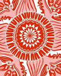 Bold Red Mandala Floral Rug